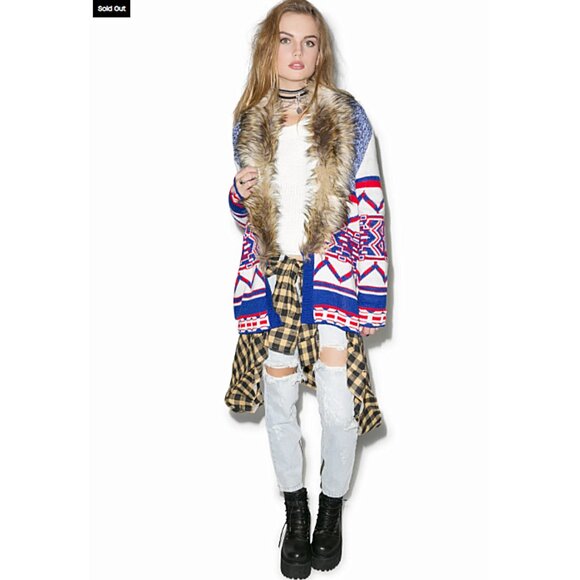 DOLLS KILL X MINKPINK Legends of the Forest boho cardigan - Picture 9 of 11